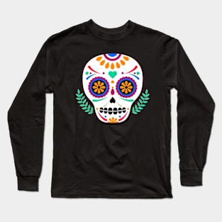 Mexican Sugar Skull Long Sleeve T-Shirt